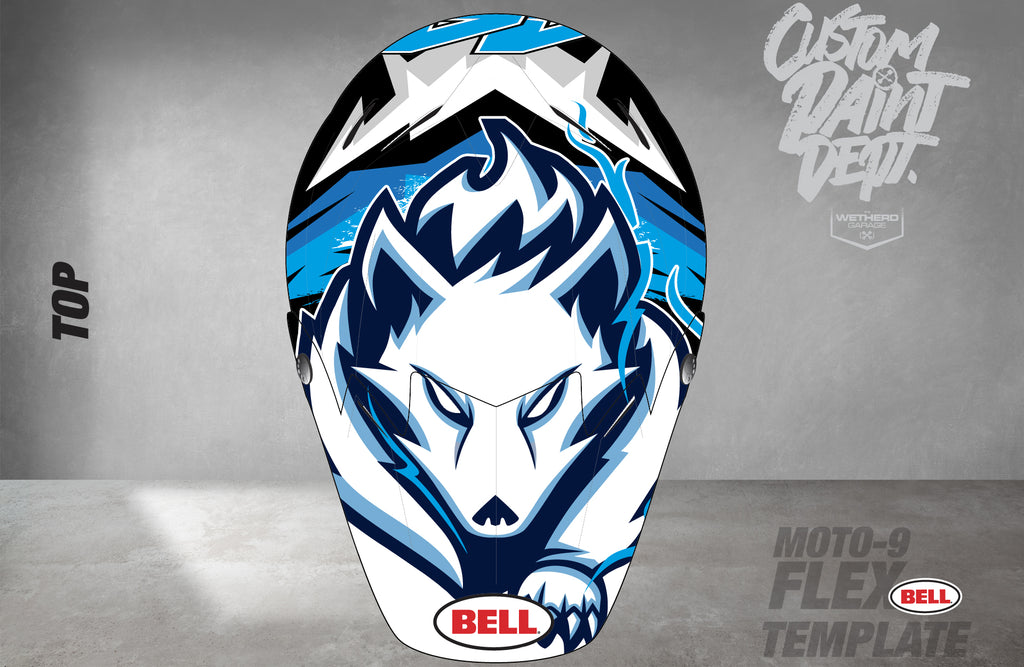 custom wolf motorcycle helmet Ice Wolf - Design – Bruce Viljoen